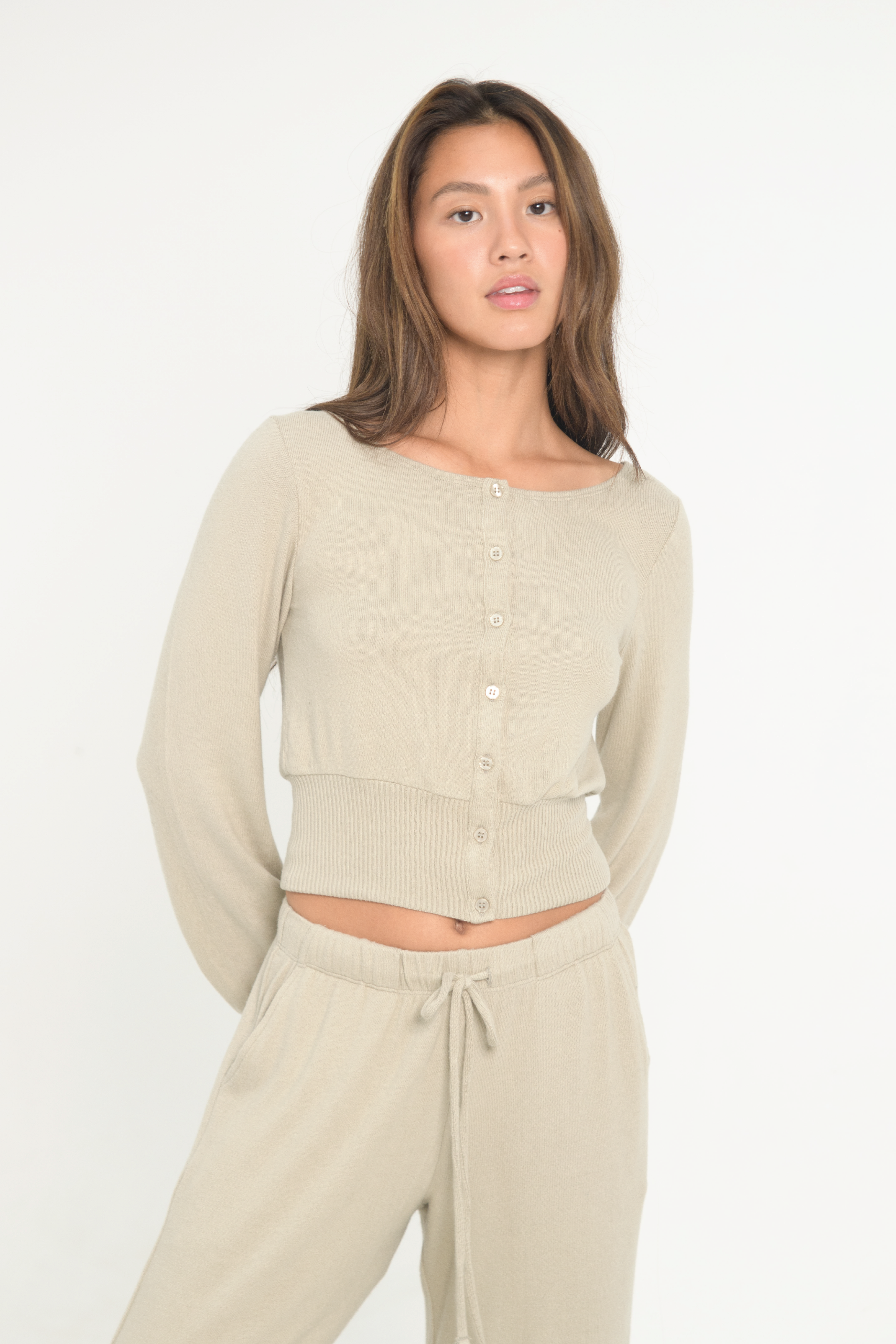 Oatmeal Cardigan Sweater - Soft & Cozy