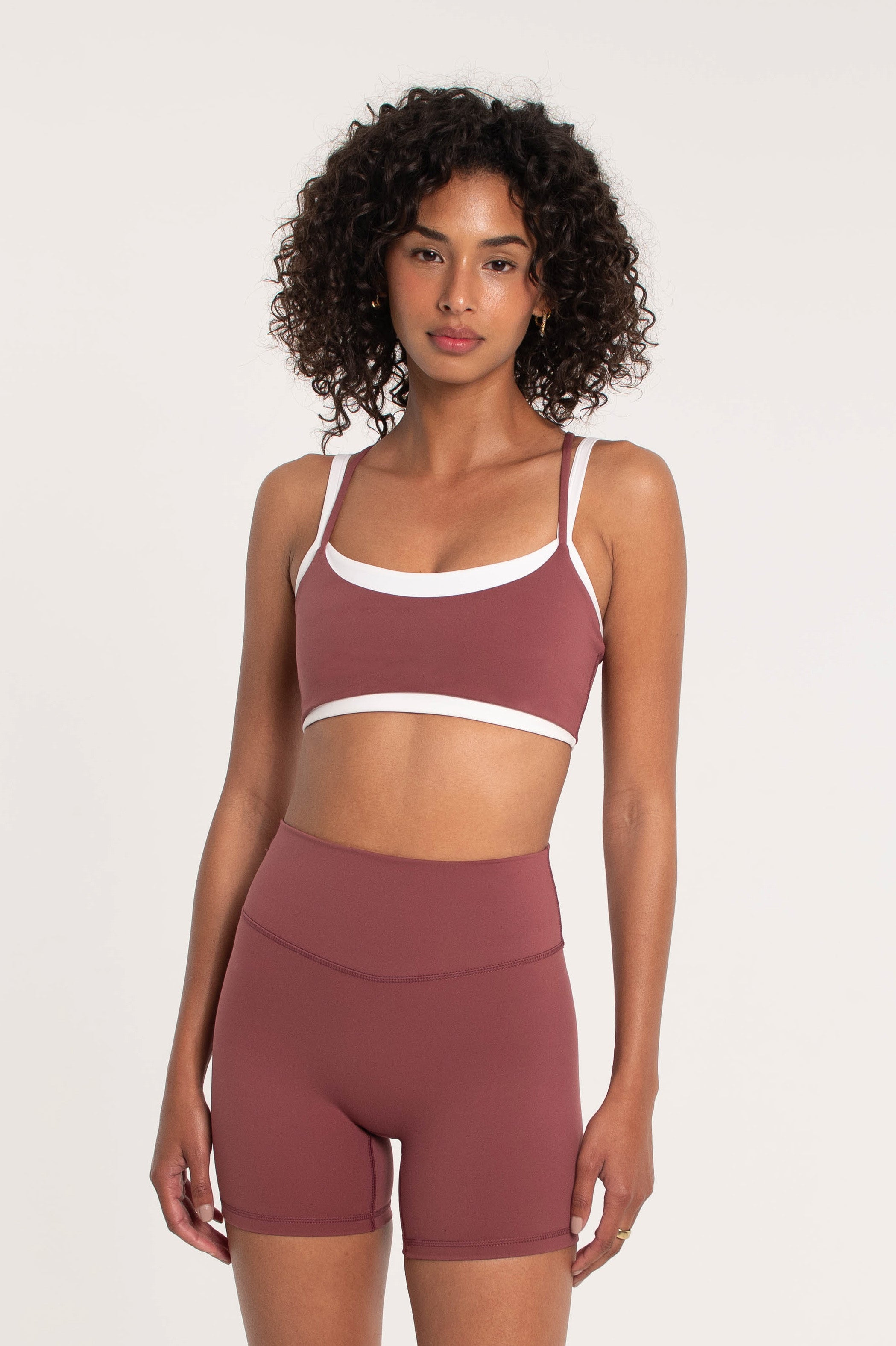 Brick-Colored Layered Bra for Everyday Comfort