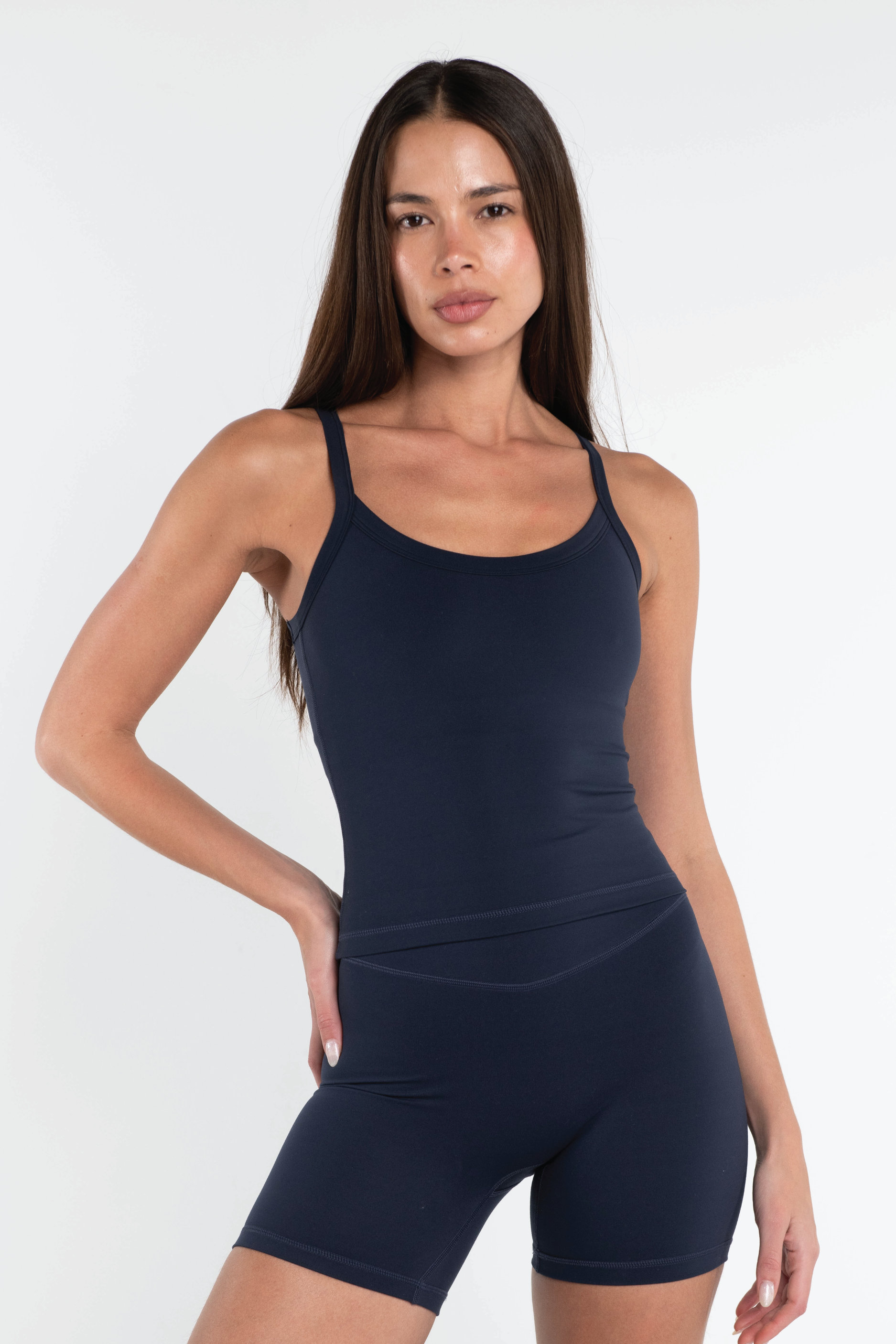 Navy Slim Fit Racerback Tank Top