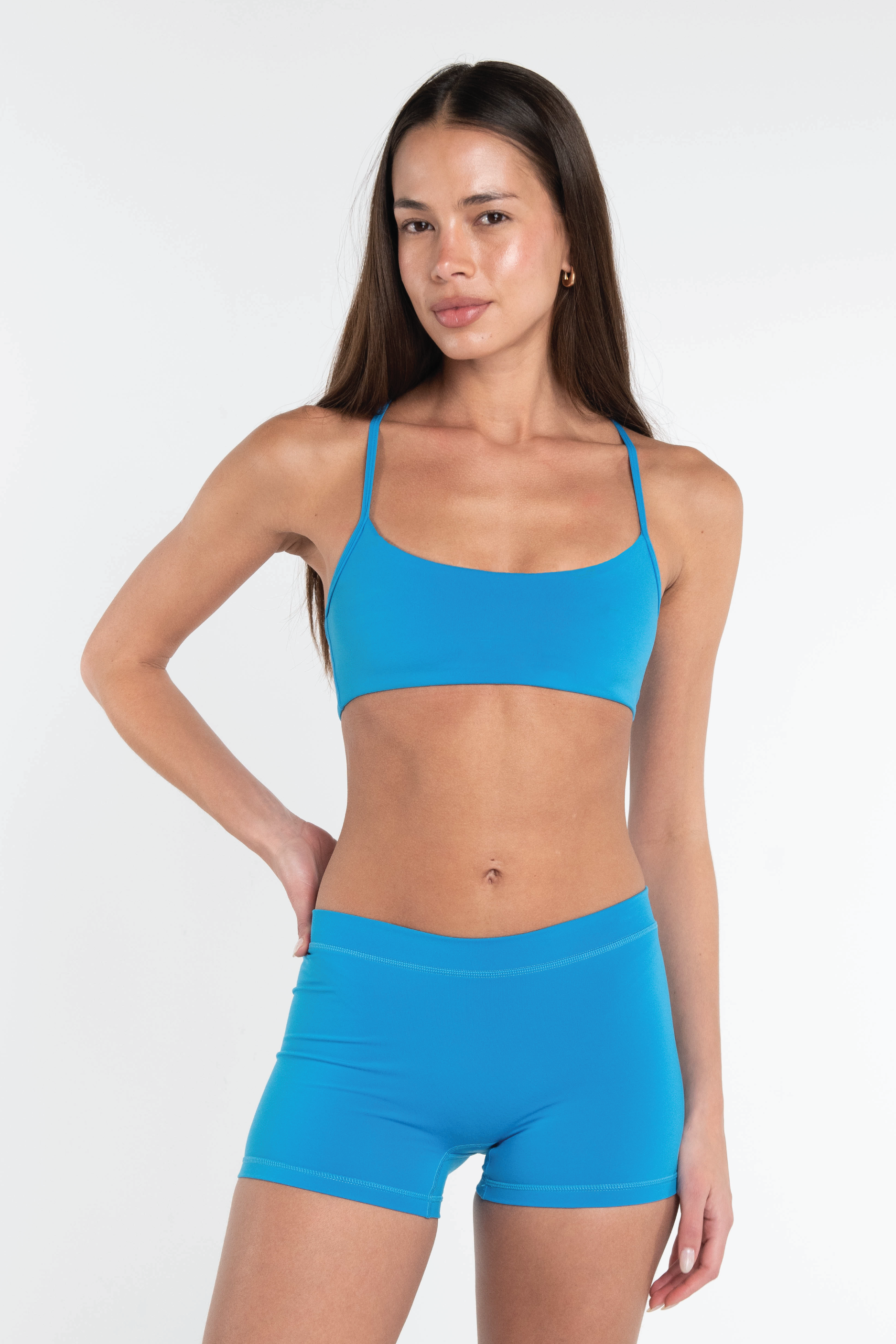 Aqua Criss Cross Sports Bra for Workouts