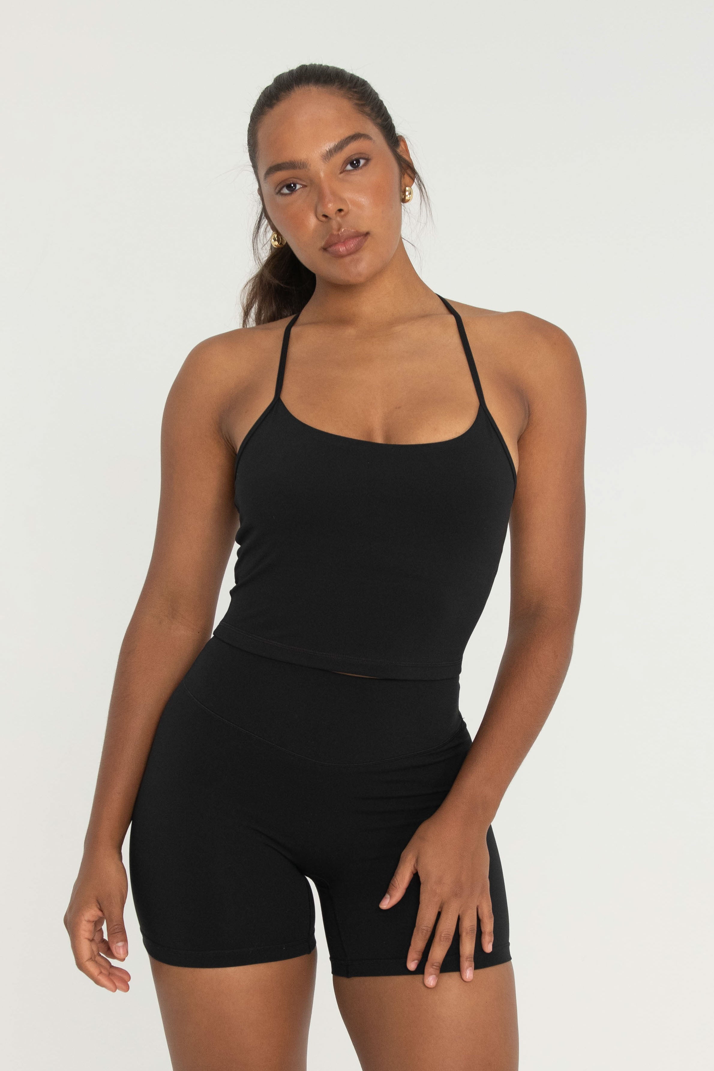 Black Criss Cross Tank Top for Women