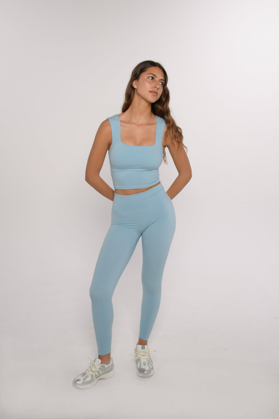 Stylish Sky Blue Box Crop Top