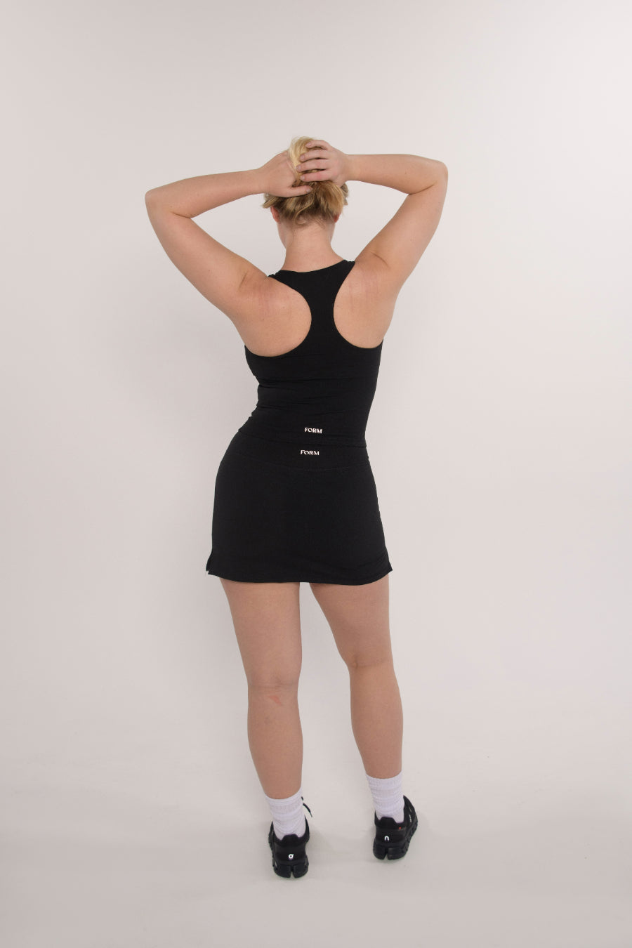 Black Racer Tank Top for Active Wear